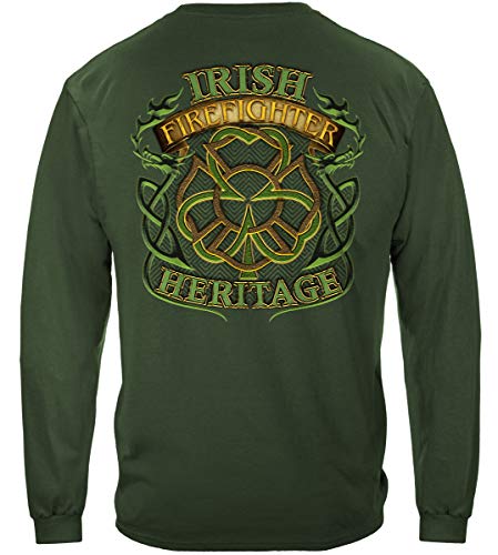 【中古】【未使用・未開封品】FirefighterロングスリーブTシャツ、100?%コットンカジュアルメンズシャツ、Show Your Pride With Ourアイルランド消防士長袖シャツメンズorレ