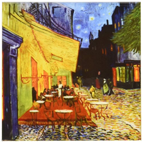 【中古】【未使用 未開封品】(set-of-8-Ceramic) - 3dRose cst_155653_4 Cafe Terrace at Night by Vincent Van Gogh 1888 Restaurant French Street Painting Coffeehouse C
