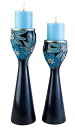【中古】【未使用・未開封品】(Blue) - Ore International Aqua Demeter Candleholder Set