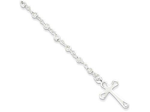 【中古】【未使用・未開封品】スターリングシルバーポリッシュロザリオブレスレット(4)