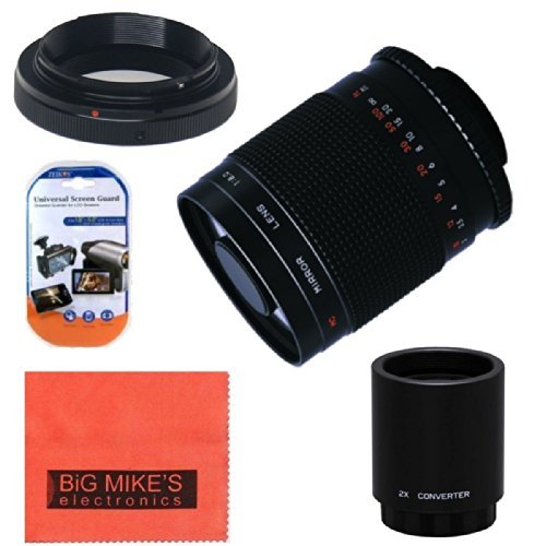 【中古】【未使用・未開封品】高電力500?mm f / 8.0望遠ミラーレンズ+ 2?x ( Doubles theにズーム1000?mm ) for CanonデジタルEOS Rebel t1i、t2i、t3、t3i、t4i、t5i、sl1