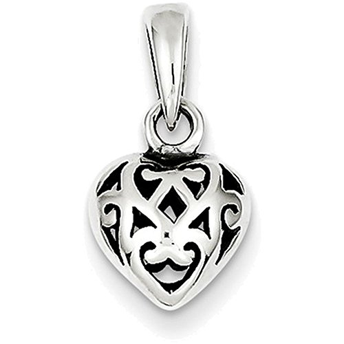 【中古】【未使用・未開封品】Finejewelersスターリングシルバーアンティークパフハートチャーム