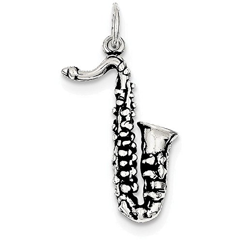 【中古】【未使用・未開封品】スターリングシルバーアンティーク調サックスチャーム