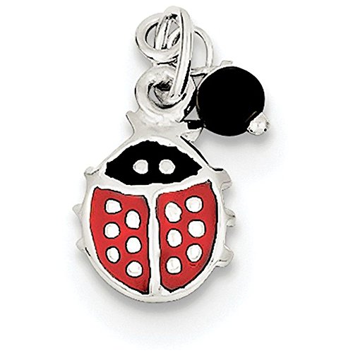 【中古】【未使用・未開封品】Finejewelers スターリングシルバー レッドエナメル てんとう虫 ビーズチャーム付き