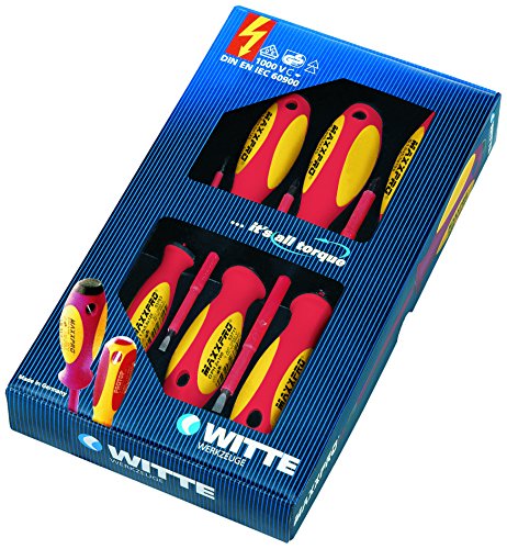 【中古】【未使用・未開封品】WITTE WI653742 MaxxPro Insulated Screwdriver Set, 6-Piece by WITTE