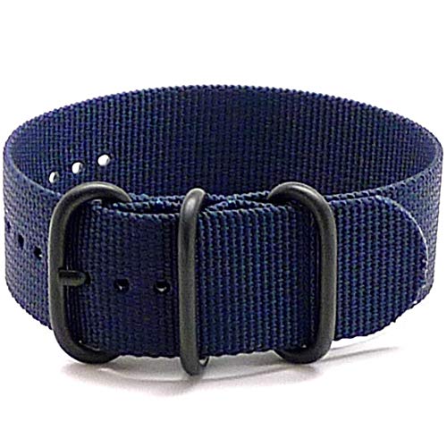  Ballistic Nylon NATO 1 Piece Watch Strap - Navy (PVD Buckle) : 22mm