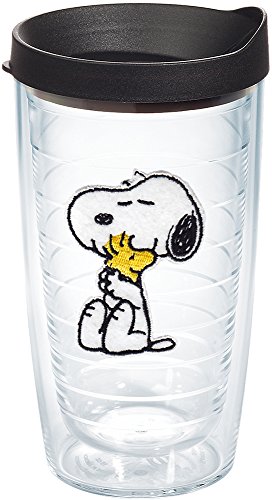 Tervis Peanuts Snoopy and Woodstock Tumbler with Black Lid, 16-Ounce by Tervis