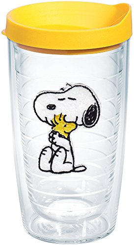 Tervis Peanuts Snoopy and Woodstock Tumbler with Yellow Lid, 16-Ounce by Tervis