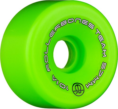 (57mm, Green) - Rollerbones Team Logo 101A Recreational Roller Skate Wheels (Set of 8)