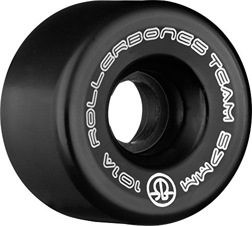 (57mm, Black) - Rollerbones Team Logo 101A Recreational Roller Skate Wheels (Set of 8)