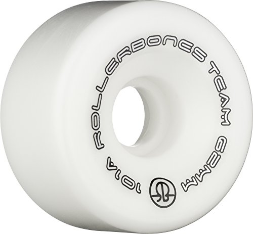 (62mm, White) - Rollerbones Team Logo 101A Recreational Roller Skate Wheels (Set of 8)