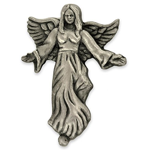 【中古】【未使用・未開封品】PinmartのアンティークシルバーAngel with FloweringドレスSpiritualラペルピン 25 シルバー