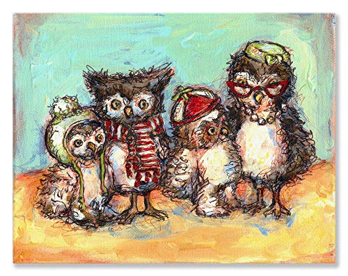 【中古】【未使用 未開封品】Oopsy Daisy Canvas Wall Art, Owl Family Photo, 18 x 14 by Oopsy Daisy