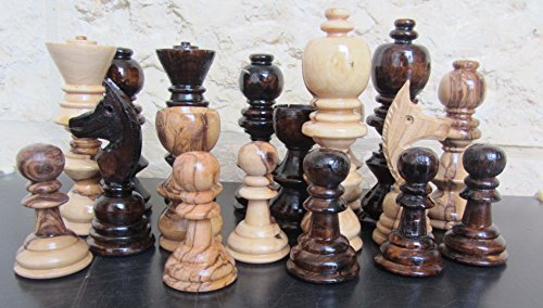 Jerusalem Large Olive Wood Chess Set Pieces 5.2" by N/A 