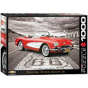 【中古】【未使用・未開封品】ジグソーパズル 1000ピース ユーログラフィックス 1957 Corvette Driving Down Route 66 6000-0665