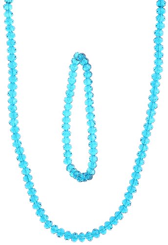 【中古】【未使用・未開封品】エキゾチック インディア ファセット コルセア ブルー ネックレス ストレッチブレスレットセット -