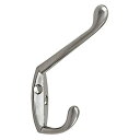 【中古】【未使用・未開封品】Cosmas 31153SN Satin Nickel Heavy Duty Coat & Hat Hook - 10 Pack