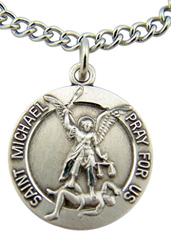 【中古】【未使用・未開封品】Saint Michael with Guardian Angel Back 7?/ 8インチスターリングシルバーメダル