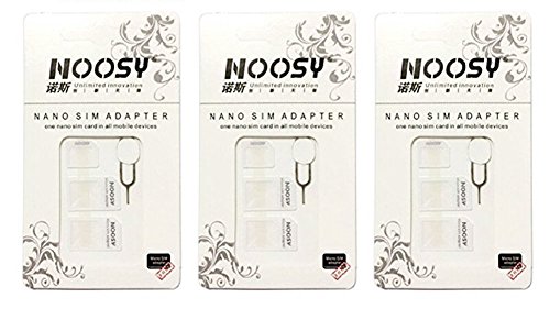 【中古】【未使用・未開封品】SIM CARD ADAPTER KIT (9 Total Adapters: Nano to Micro, Nano to Regular, Micro to Regular) with SIM Extractor (White) by Noosy