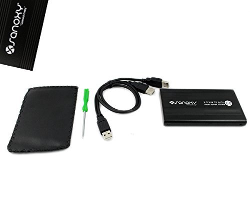 【中古】【未使用 未開封品】SANOXY USB 2.0 External 2.5-Inch HDD Enclosure Case for Laptop, PC, Mac (SATA BLACK)