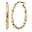 【中古】【未使用・未開封品】Kooljewelry 10K ゴールド ダイヤモンドカット 楕円形 フープイヤリング, 金属