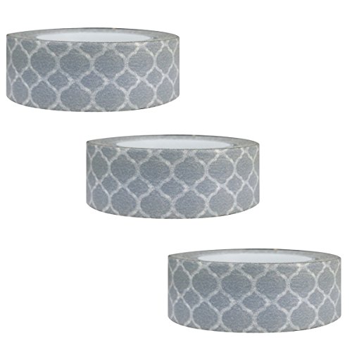 Wrapables Grey Marrakech Trellis Washi Masking Tape, Set of 3 by Wrapables 