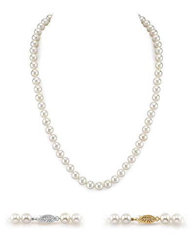 【中古】【未使用・未開封品】The Pearl Source レディーズ Afreshwater養殖真珠のネックレス 白金