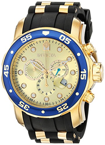 【中古】【未使用・未開封品】[インヴィクタ]Invicta 腕時計 Pro Diver Chronograph Gold Dial Black Rubber Watch 17881 メンズ [並行輸入品]