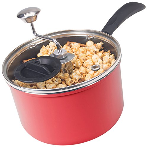 yÁzygpEJizZippy Pop Red Stovetop Popcorn Popper with Glass Lid, 4-Quart Capacity by Zippy Pop