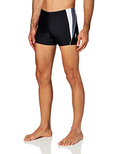 SpeedoメンズPowerFLEX Eco フィットネス スプライス スクエア レッグ スイムスーツ S ブラック