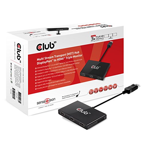 Club3D DisplayPort 1.2 to 3 HDMI Multi-Display MST Hub (CSV-5300H) by CLUB3D