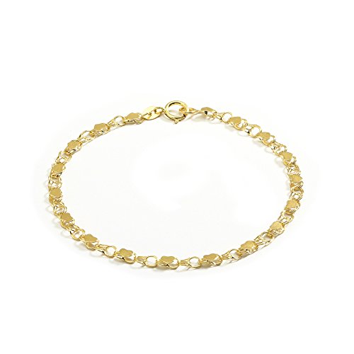 楽天AJIMURA-SHOP【中古】【未使用・未開封品】SL Bracelet Collection ブレスレット アンクレット 10K 純金 ハート 女性 女の子向け 3.5mm （0.14インチ） 17.8cm （7インチ） イエローゴールド 7