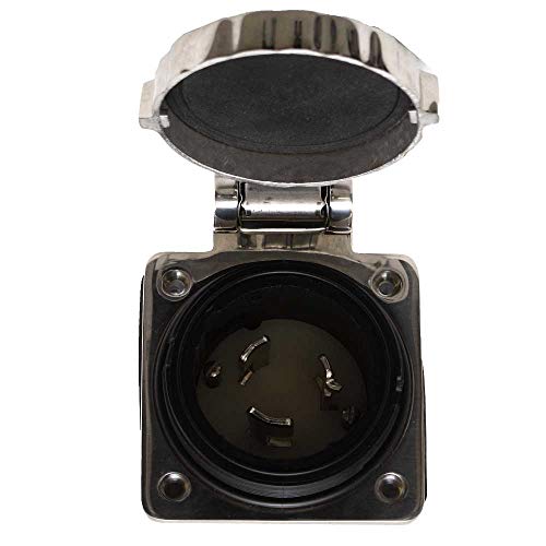 【中古】【未使用・未開封品】Marinco 32?A 230?V簡単ロックInletステンレススチールwithエンクロージャ