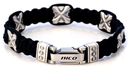 【中古】【未使用・未開封品】Bico Yolo 手編みブレスレット メタルインサート付き (CA20ブラック) - You only Live Once - Street Jewelry