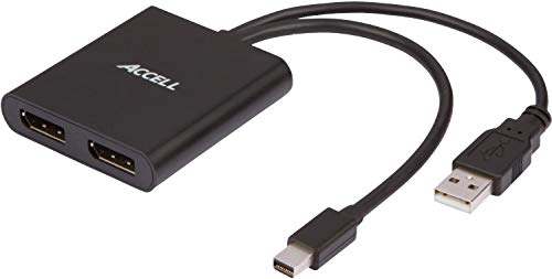 š̤ۡѡ̤ʡAccell Mini DisplayPort 1.2 to DisplayPort x2 ޥǥץ쥤 MSTϥ (K088B-005B)