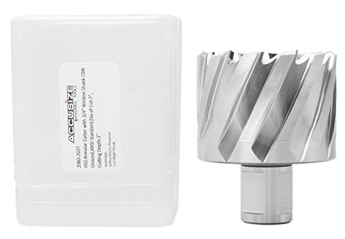 Accusize Industrial Tools Hss Annular Cutter, 2'' Diameter by 1'' Depth with 3/4'' Weldon Shank, Ansi Standard, 2080-2037