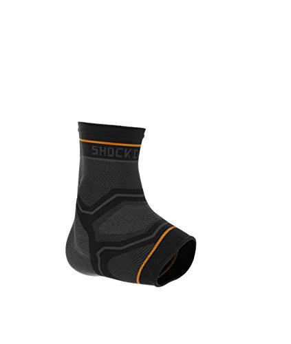 【中古】【未使用・未開封品】Shock Doctor Compression Knit Ankle Sleeve with Gel Support, Black/Grey, Adult-Small 141［並行輸入］