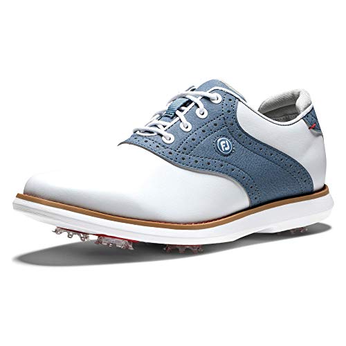 【中古】【未使用・未開封品】FootJoy Women's Traditions Golf Shoe, White/Blue, 6