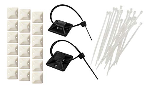 【中古】【未使用・未開封品】粘着BackedマウントBasesキット 1.5" Bases + Cable Ties ホワイト CT-ED..