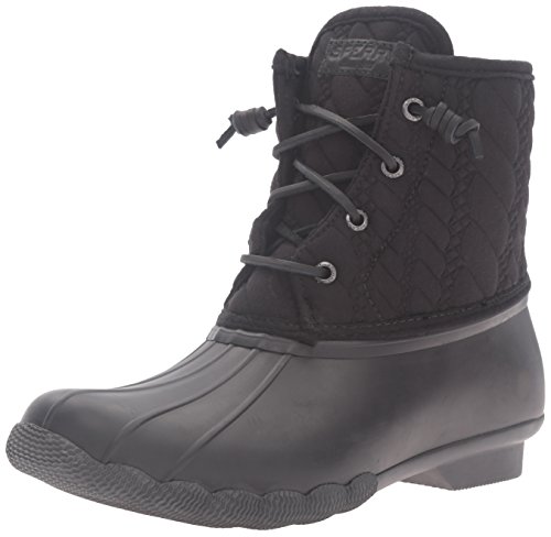 其它 - 【中古】【未使用・未開封品】Sperry Top-Sider Women's Saltwater Rain Boot, Black Quilted, 6.5 M US