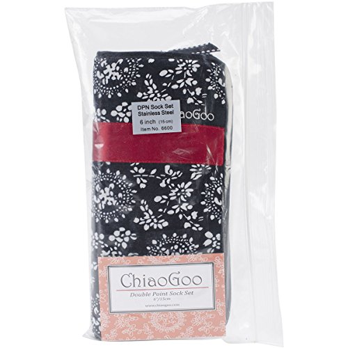 【中古】【未使用 未開封品】Chiaogoo Double Point Stainless Steel 6 Knitting Needle Sock Set wtih Red Ribbon by ChiaoGoo