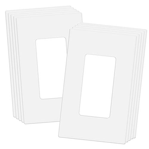 Enerlites 1-組ねじなし壁プレートカバー 壊れない 子どもに安全 ホワイト ライトアーモンド ブラック 1 Gang - 10 Pack SI8831-W