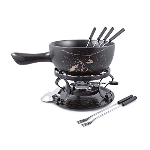 š̤ۡѡ̤ʡSwissmar Gruyere 9 Piece Ceramic Fondue Set, Black by Sw...