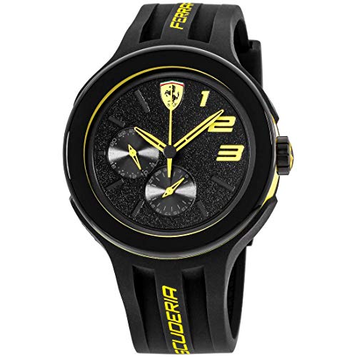 【中古】【未使用 未開封品】Ferrari Scuderia FXX Men 039 s 46mm Black Silicone Plastic Case Quartz Watch 0830224