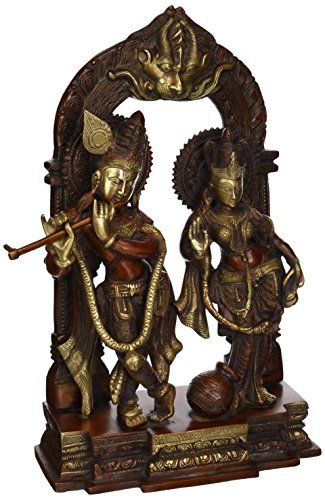【中古】【未使用・未開封品】クリシュナとRadha???真鍮Statue
