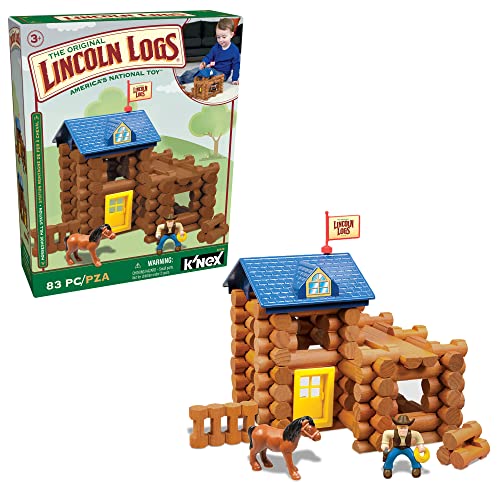 【中古】【未使用・未開封品】LINCOLN LOGS-馬蹄ヒル駅-83ピース-本物の木ログ-対象年齢3歳以上 - 男の子/女の子向けの最高のレトロビルディングギフトセット - 創造的な建設