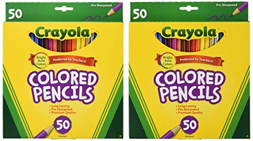 【中古】【未使用 未開封品】Crayola 50ct Long Colored Pencils (Pack of 2) by Crayola 並行輸入品