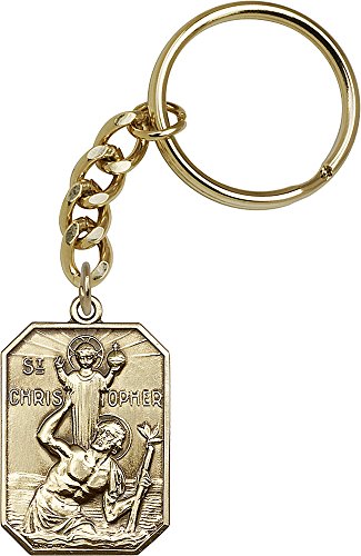 Other - 【中古】【未使用・未開封品】アンティーク金メッキセントクリストファー・キーチェーン1?1?/ 2?x 1インチ