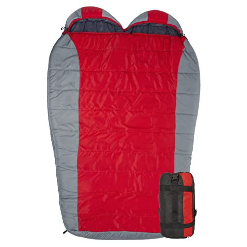 yÁzygpEJizTETON Sports Tracker 5F Double-Wide Sleeping Bag Perfect for Camping, Hiking, and Backpacking; Free Compression Sack Included by Teton