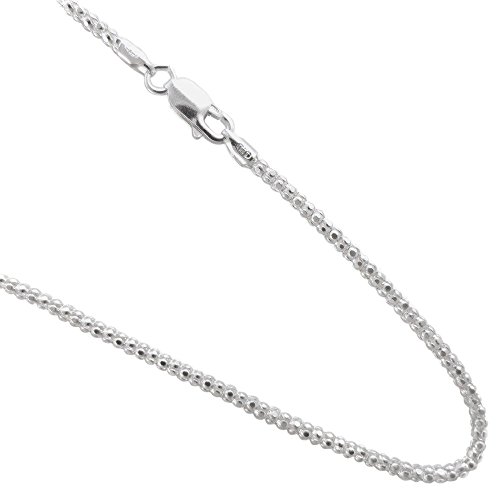 【中古】【未使用・未開封品】pop-corn 2.7?MMチェーン。925イタリアスターリングシルバーネックレス。16,18,20,22,24,30?inches